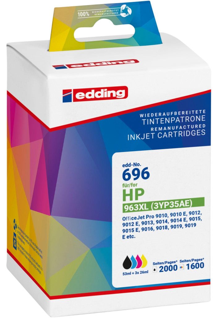 Edding EDD-696, Czarny, Cyjan, Purpurowy, Żółty, 53 ml, 26 Zdjęcie produktu 