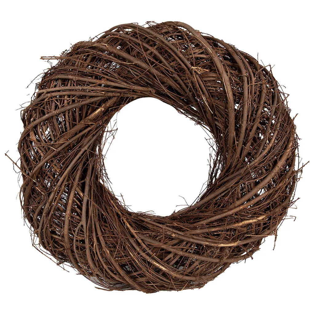 Couronne en Bois Brun 45 cm pour Déco de Noël et Mariage Bohème Chic