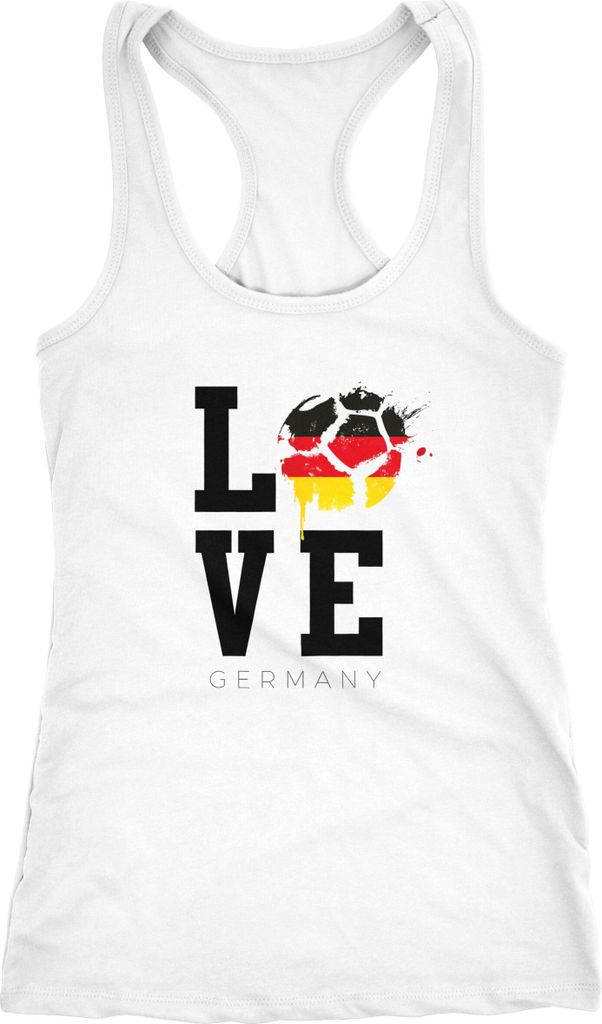 Damen Tanktop Deutschland Germany WM Love Fußball Racerback Moonworks weiß S