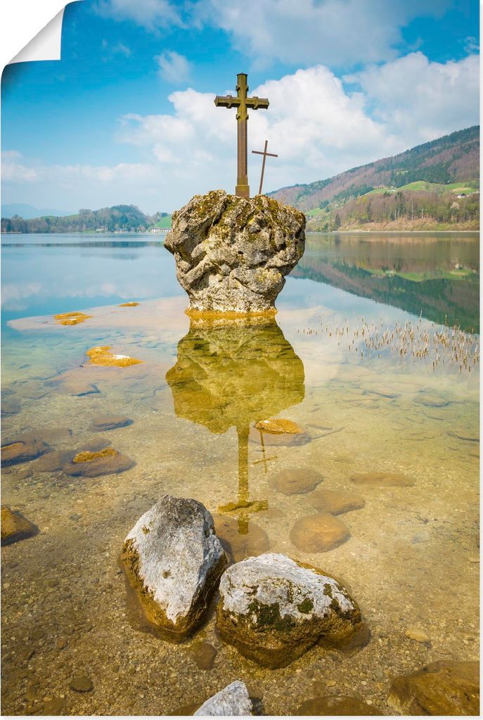ARTland Poster Kreuzstein im Mondsee Größe: 20x30 cm