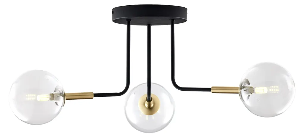 Plafonnier Chic pour Salle à Manger et Salon - Luminaire Burano Noir Or