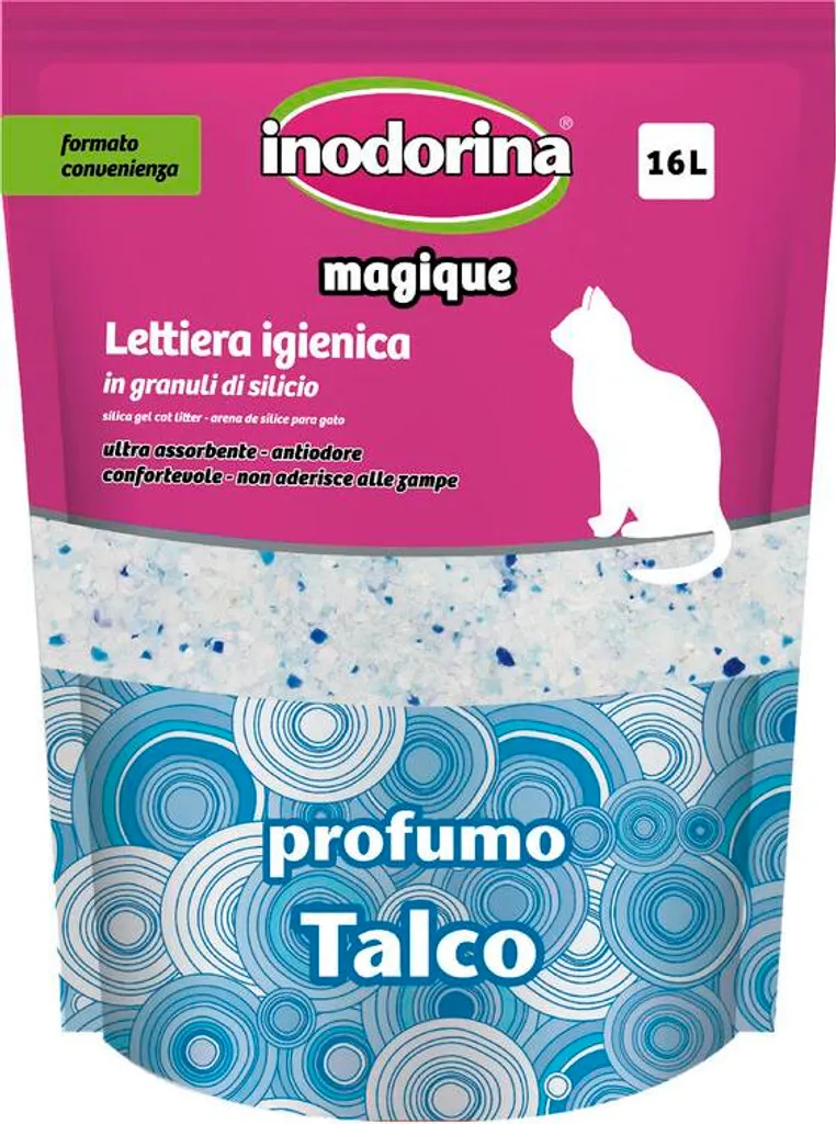 Sabbia per gatti Inodorina MAGIQUE TALCO Talco 16 L