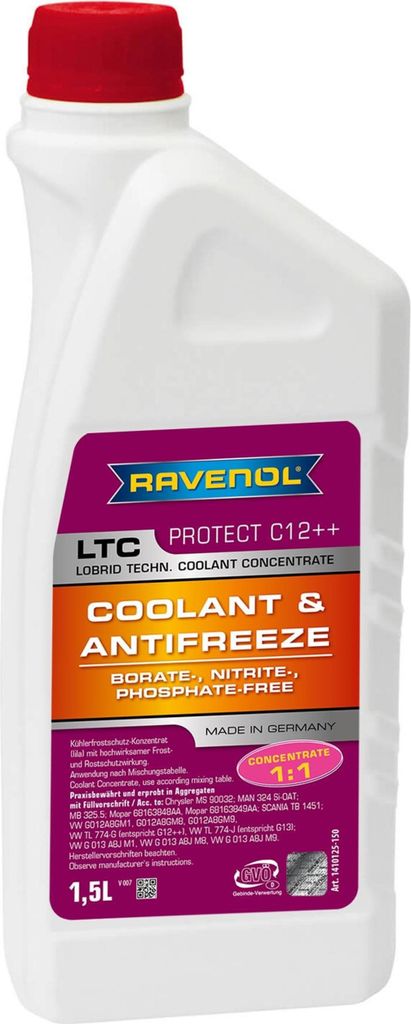 RAVENOL LTC Concentrate Protect Kühlmittel Kühlerfrostschutz 1,5 1.5L Violett Antifreeze Konzentrat G12++ G13