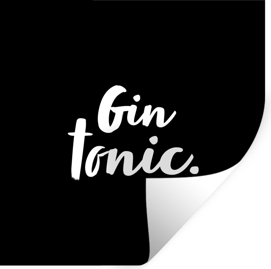 MuchoWow Wandtattoo Wandsticker Wandaufkleber Gin Tonic - Zitate - Cocktails - Getränke 100x100 cm Selbstklebend und Repositionierbar - Wierderv...