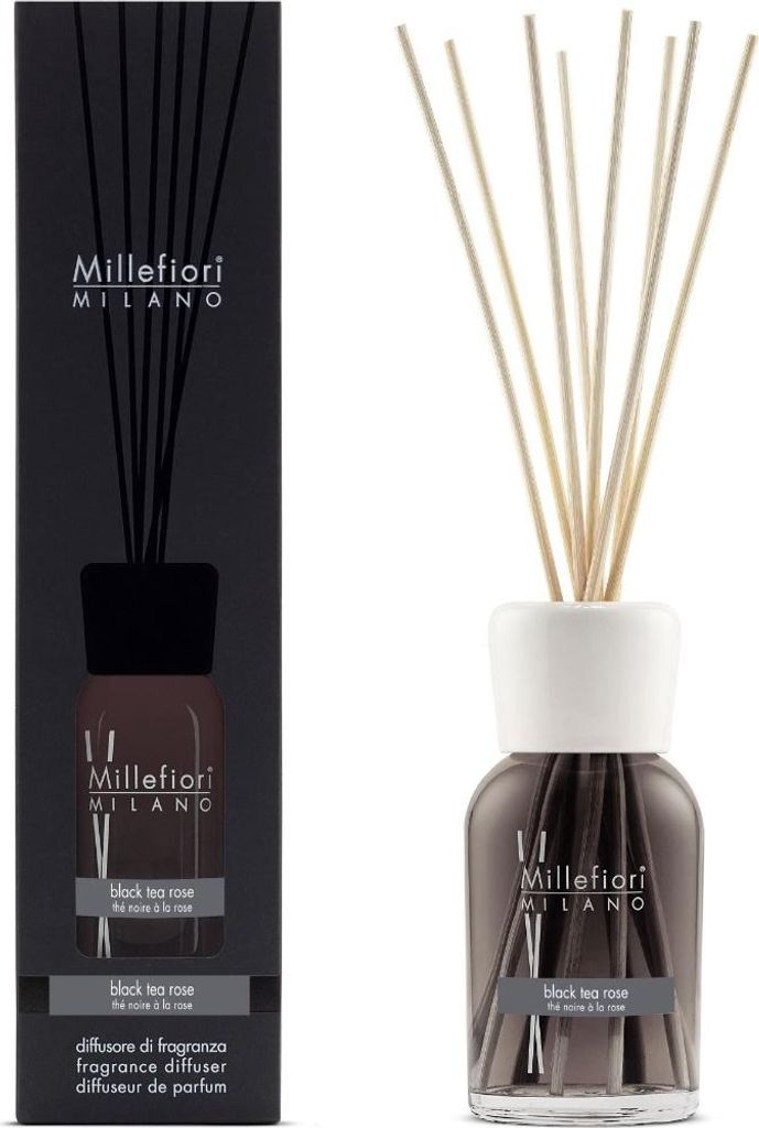 Millefiori Milano Reed Diffuser 250 ml - Black Tea Rose