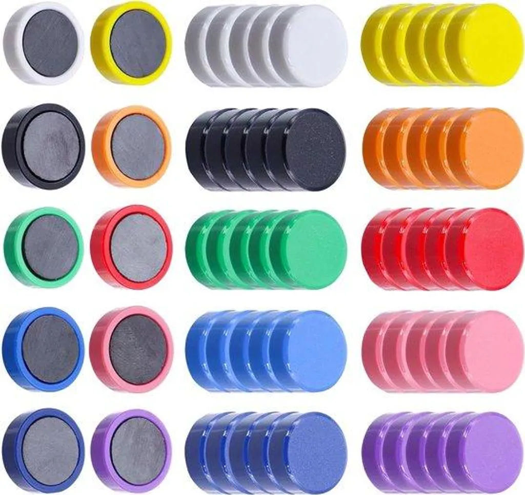 Aimants Magnétiques Multicolores x60 - Haute Adhérence pour Tableaux
