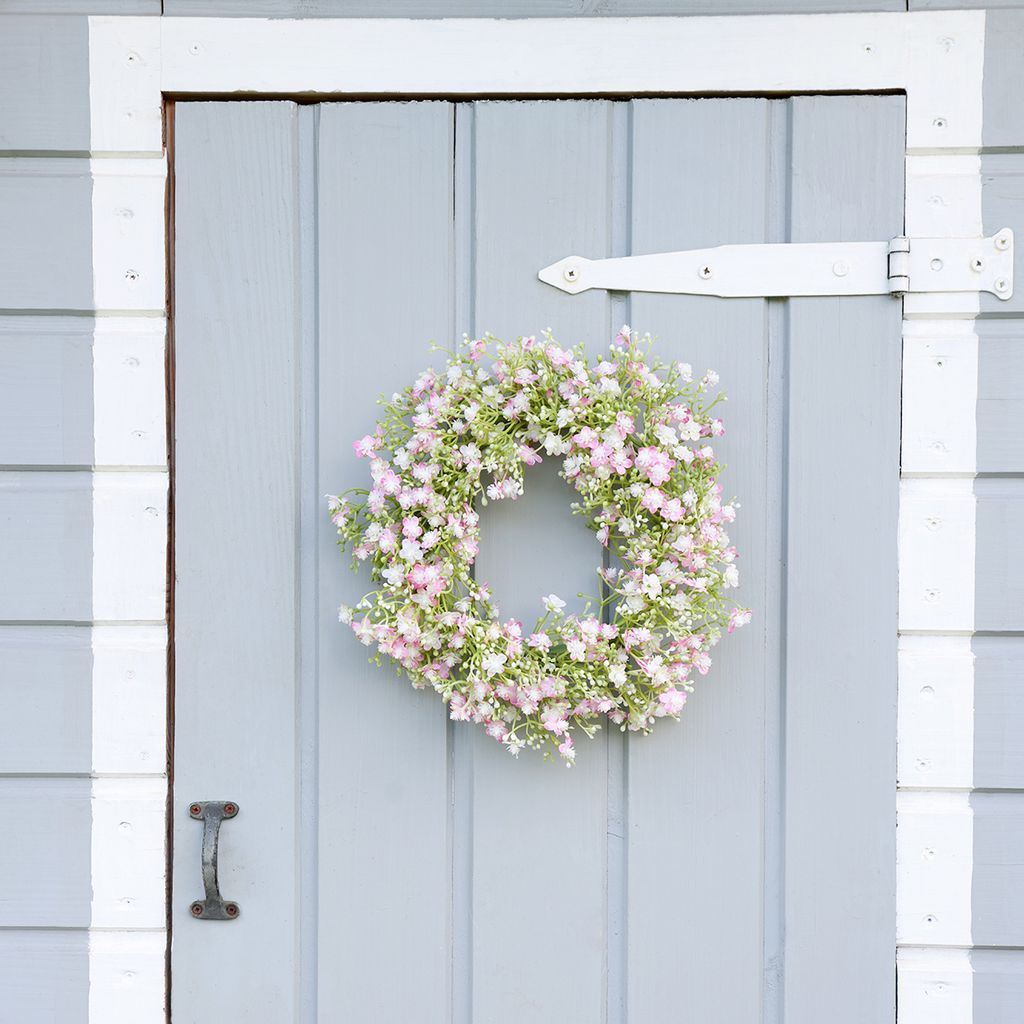 Künstlicher Blumenkranz Türkranz Wanddeko Seidenblumen Ø30cm H6cm ideal für Frühling, Haustür & festliche Anlässe