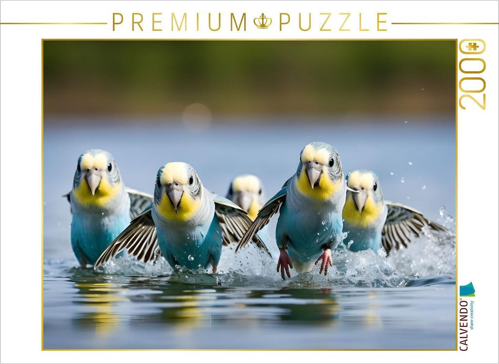 CALVENDO Puzzle Der Sturm der Wellensittiche | 2000 Teile Lege-Größe 90x67cm Foto-Puzzle für glückliche Stunden
