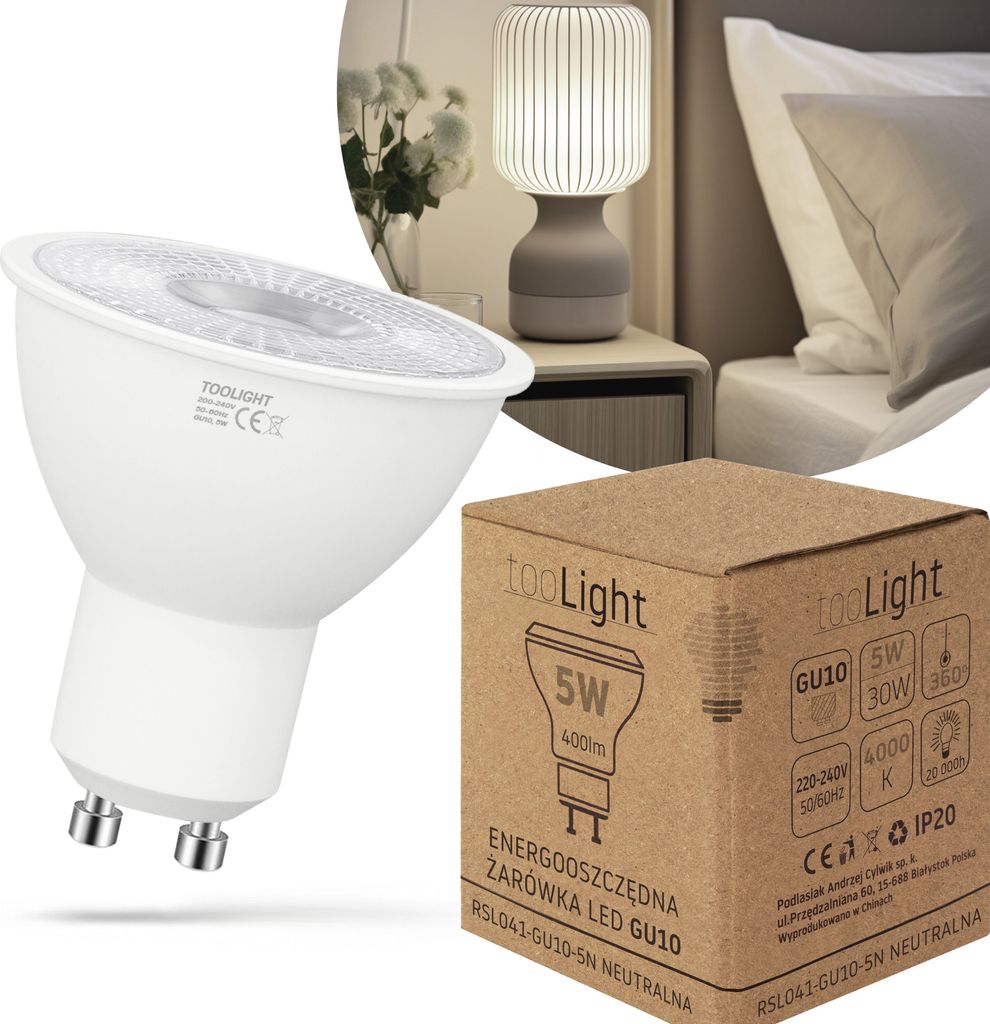 LED žiarovka tooLight 5W GU10 Neutral 230V RSL041 Obrázok produktu 