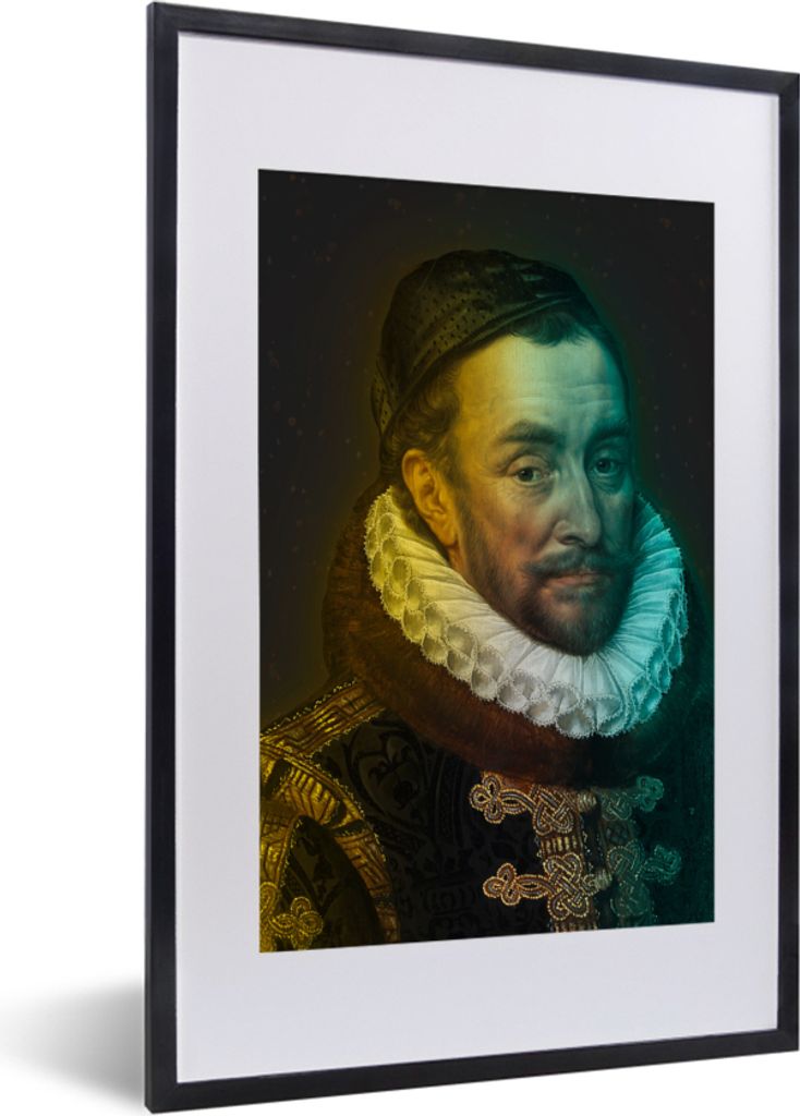 MuchoWow MuchoWow Gerahmtes Poster Wilhelm von Oranien - Adriaen Thomasz - Farben 40x60 cm - Poster mit zchwarzem Bilderrahmen - Poster in Rahmen