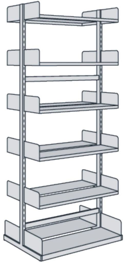 Bibliotheks-Regal Univers doppelt Grundfeld 100x40x225cm Produktbild 