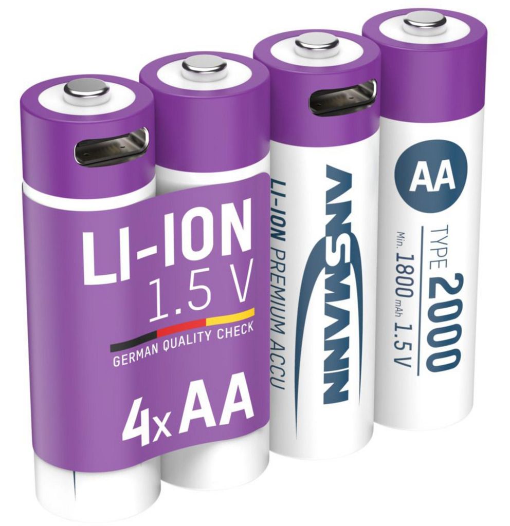 ANSMANN 1312-0036 4 ANSMANN Akkus 2000 Mignon AA 1.800 mAh Productafbeelding 