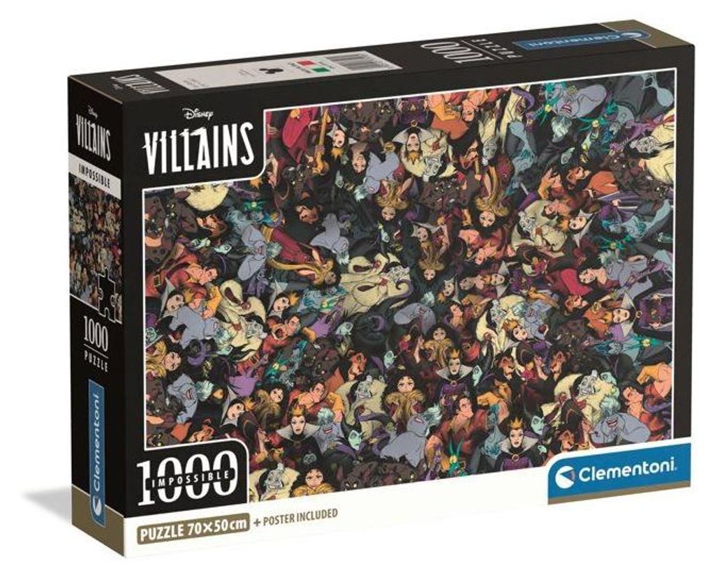 CLEMENTONI - Compact Puzzle 1000 Teile - Disney Villains Impossible