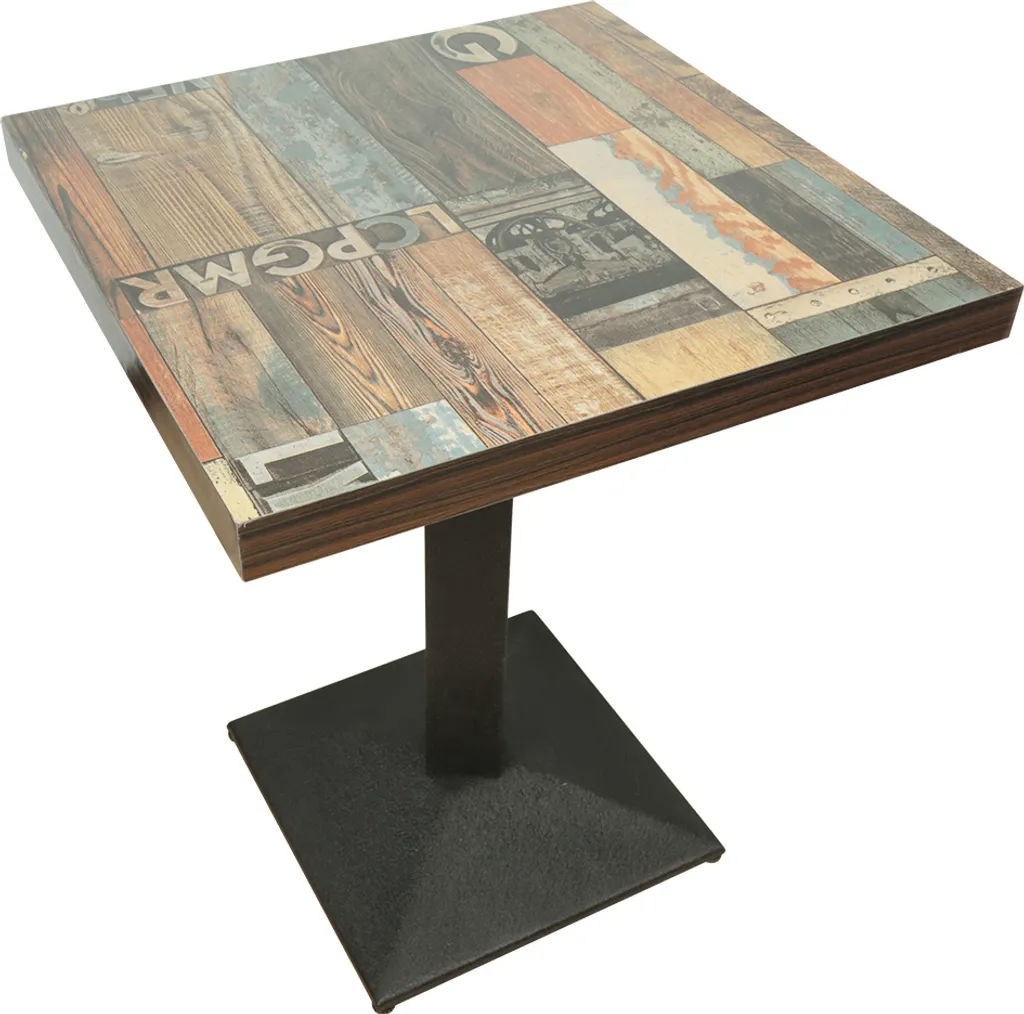 Table de bar rétro 60cm en MDF et métal - Design bistrot compact chic