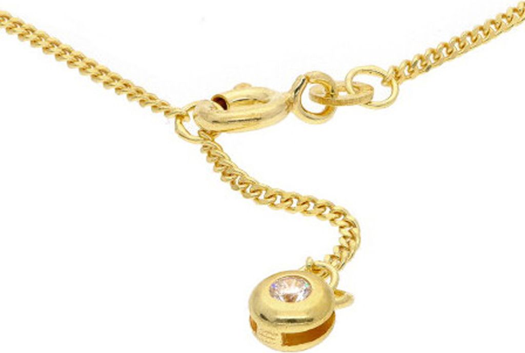 Fußkettchen echt Gold 333 (8 kt) Panzerkette mit Zirkonia 25 cm