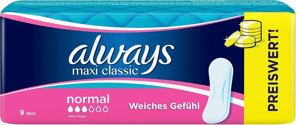 Always podpaski higieniczne Maxi 9 sztuk testowane Zdjęcie produktu 