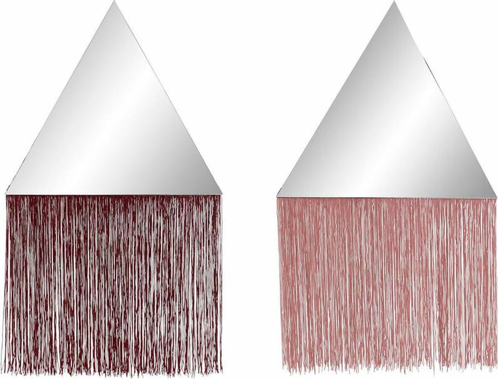 Væghængt spejl DKD Home Decor Burgunderrot Hellrosa Randbereich 33,5 x 1 x 54 cm (2 Stück) (2 Stücke)