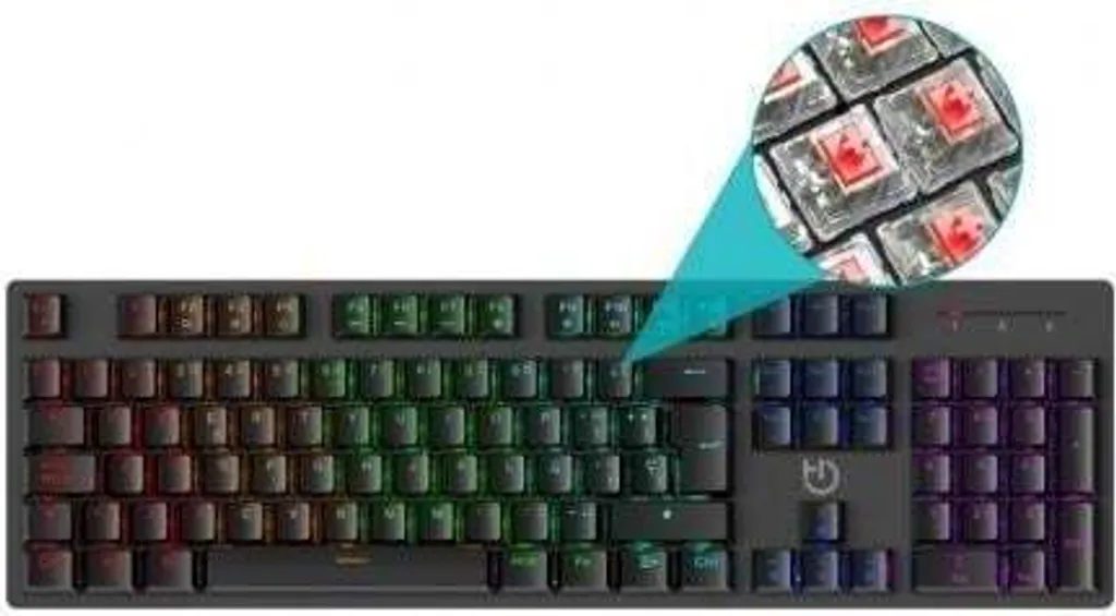 Clavier Gaming Mécanique Hiditec GK400 ARGB Switch Rouge Gaming de Précision
