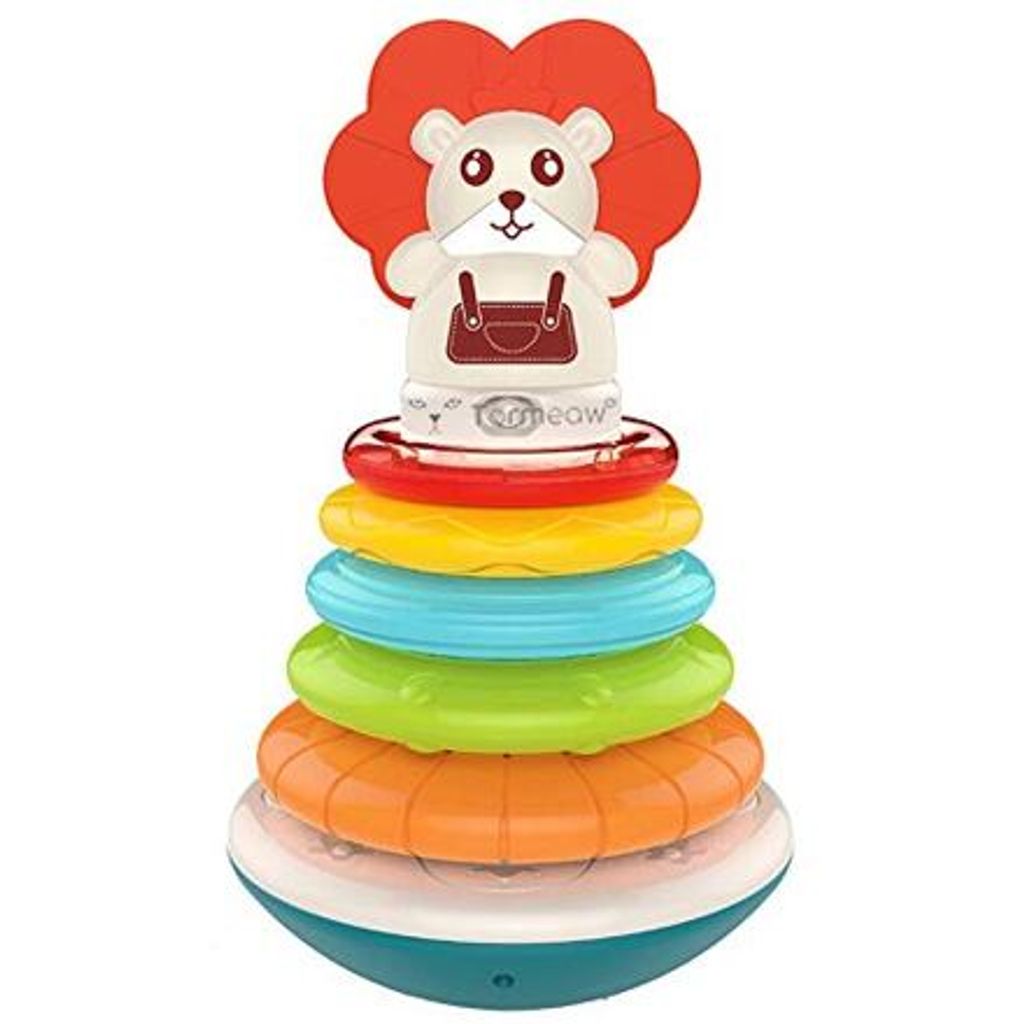 Faltungsringe Löwin mit Musik, Stapelturm für Babys, Ø 14 cm, 24 cm Höhe