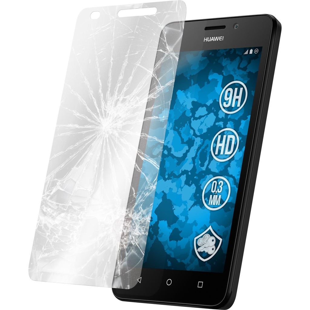 2er-Pack PhoneNatic Glas-Folie klar kompatibel mit Huawei Y635 - Panzerglas für Y635