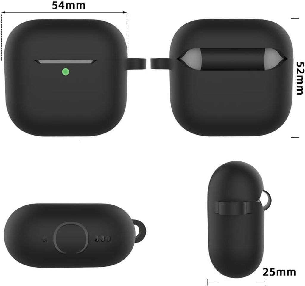 INF AirPods-Etui mit Schlüsselanhänger und Zubehör Schwarz AirPods 4
