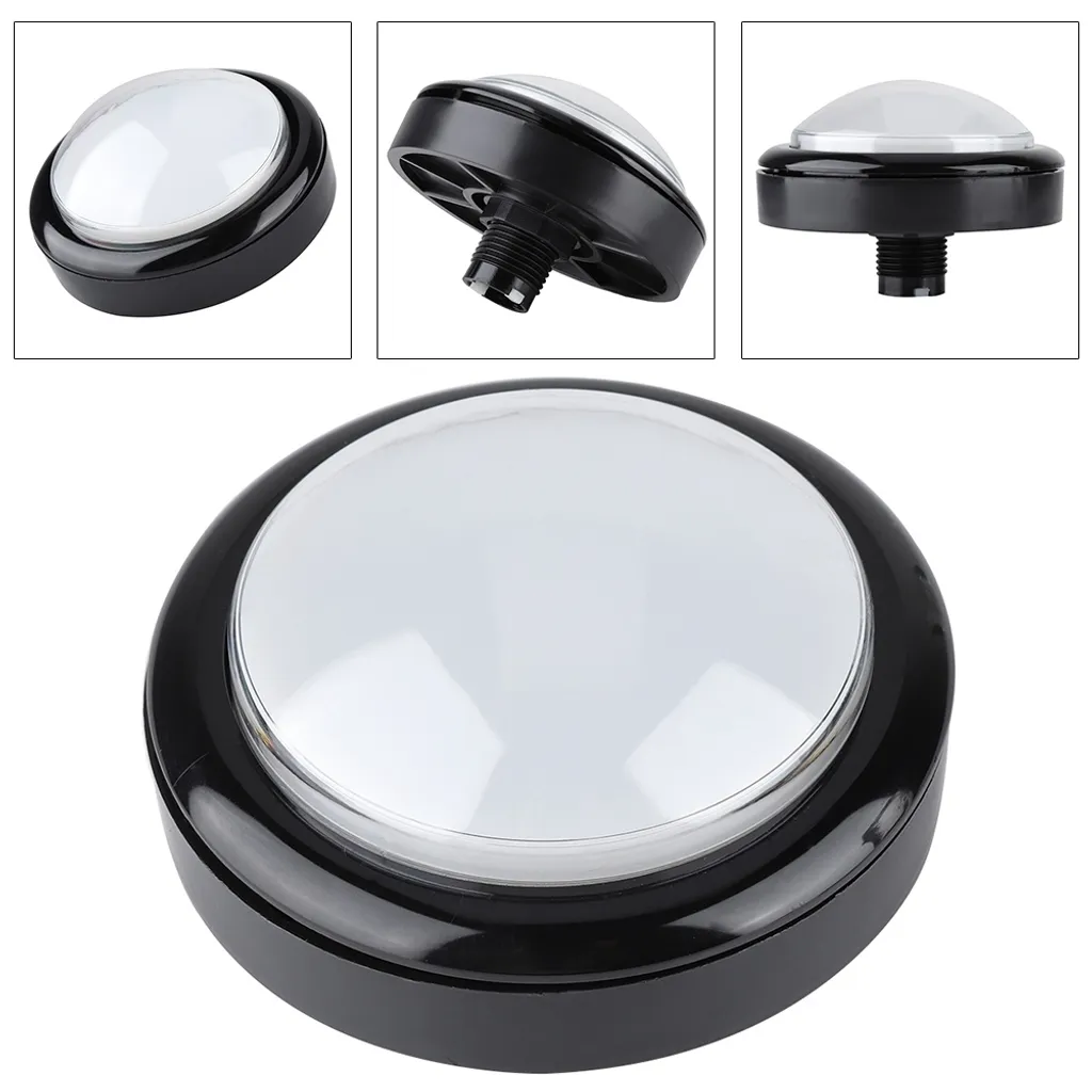 Tasto Arcade Bianco 100mm LED - Pulsante Rotondo per Macchine a Gettoni