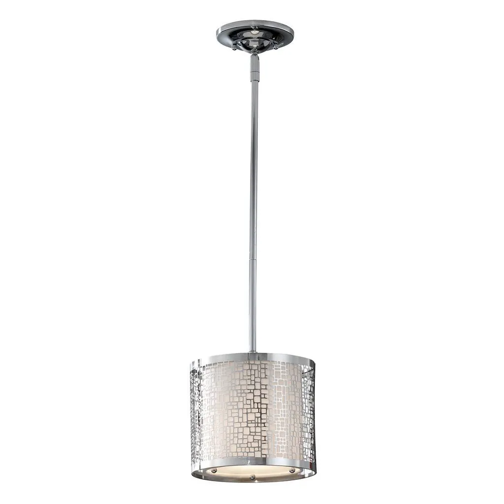 Suspension Joplin Feiss chromée 1xE27 100W en métal design élégant