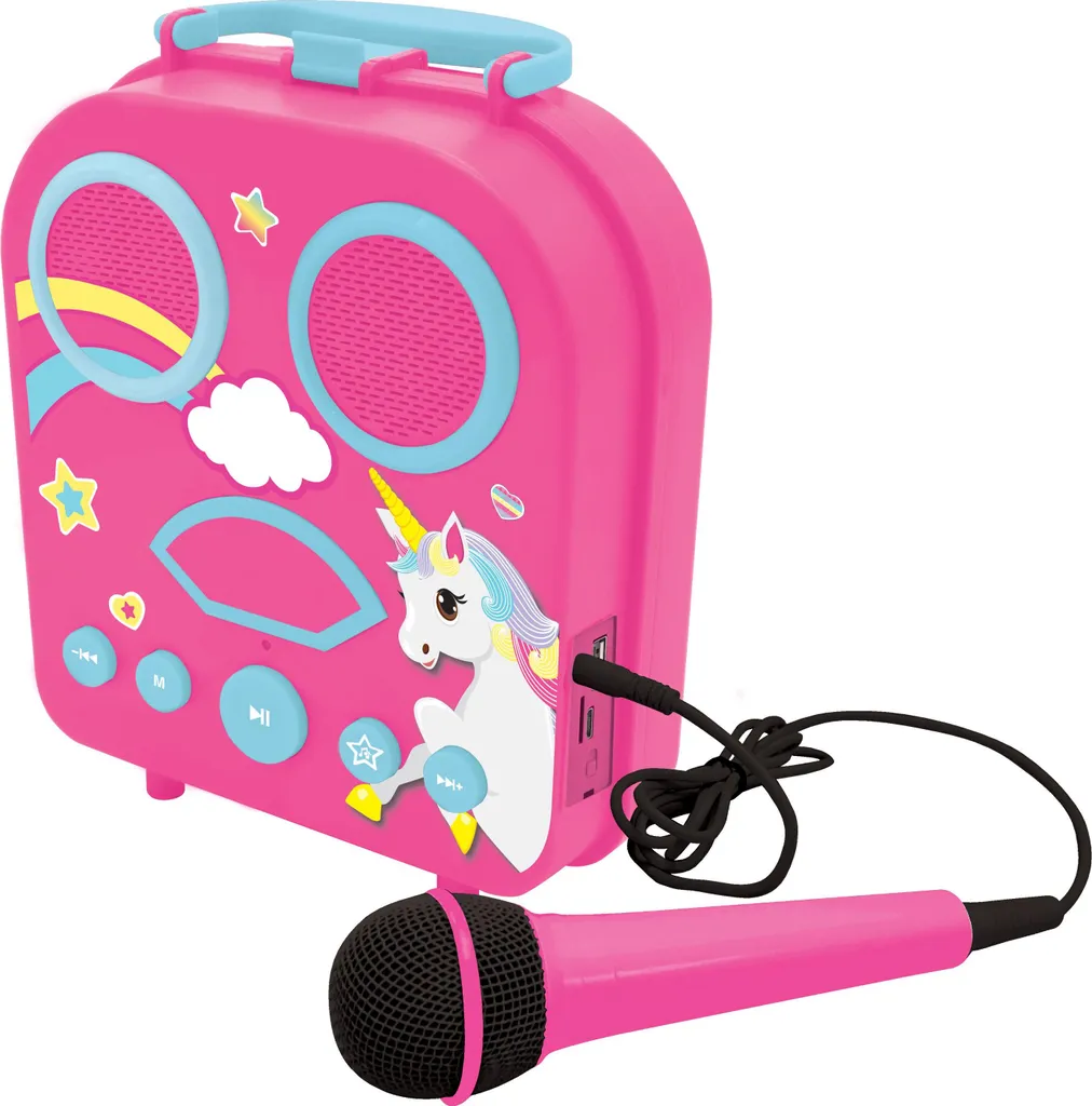 Enceinte Karaoké Enfant Licorne Bluetooth avec Microphone et Port USB Lexi