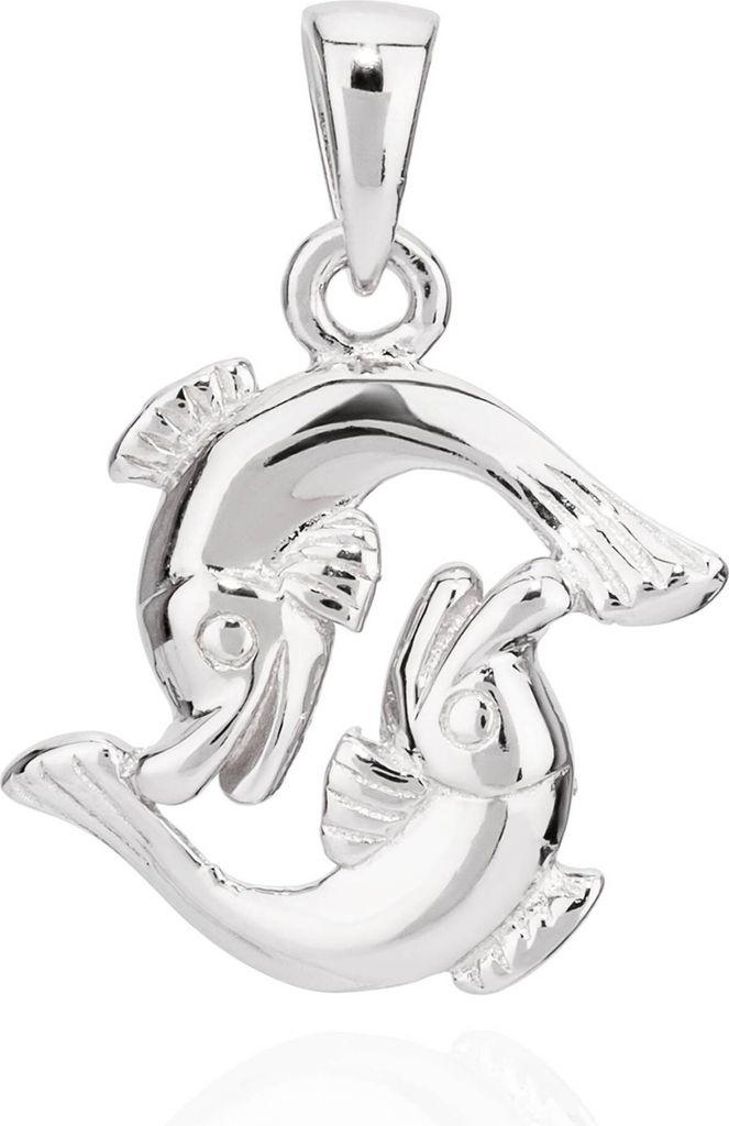 Kettenanhänger klein Sternzeichen Fisch 925 Silber 14x13mm Produktbild 
