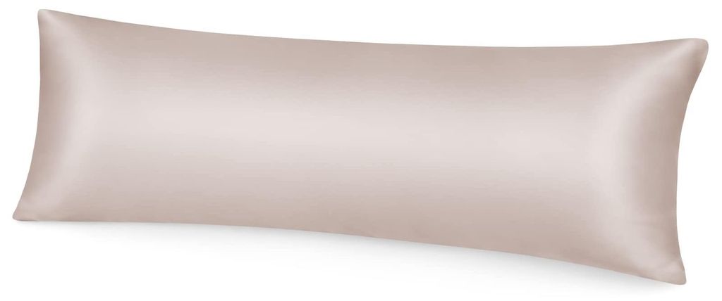 r Satin-Kissenbezug, geeignet für Haar- und Hautpflege, seidig weich mit Reißverschluss, 1 Stück, taupe, 40 x 145 cm