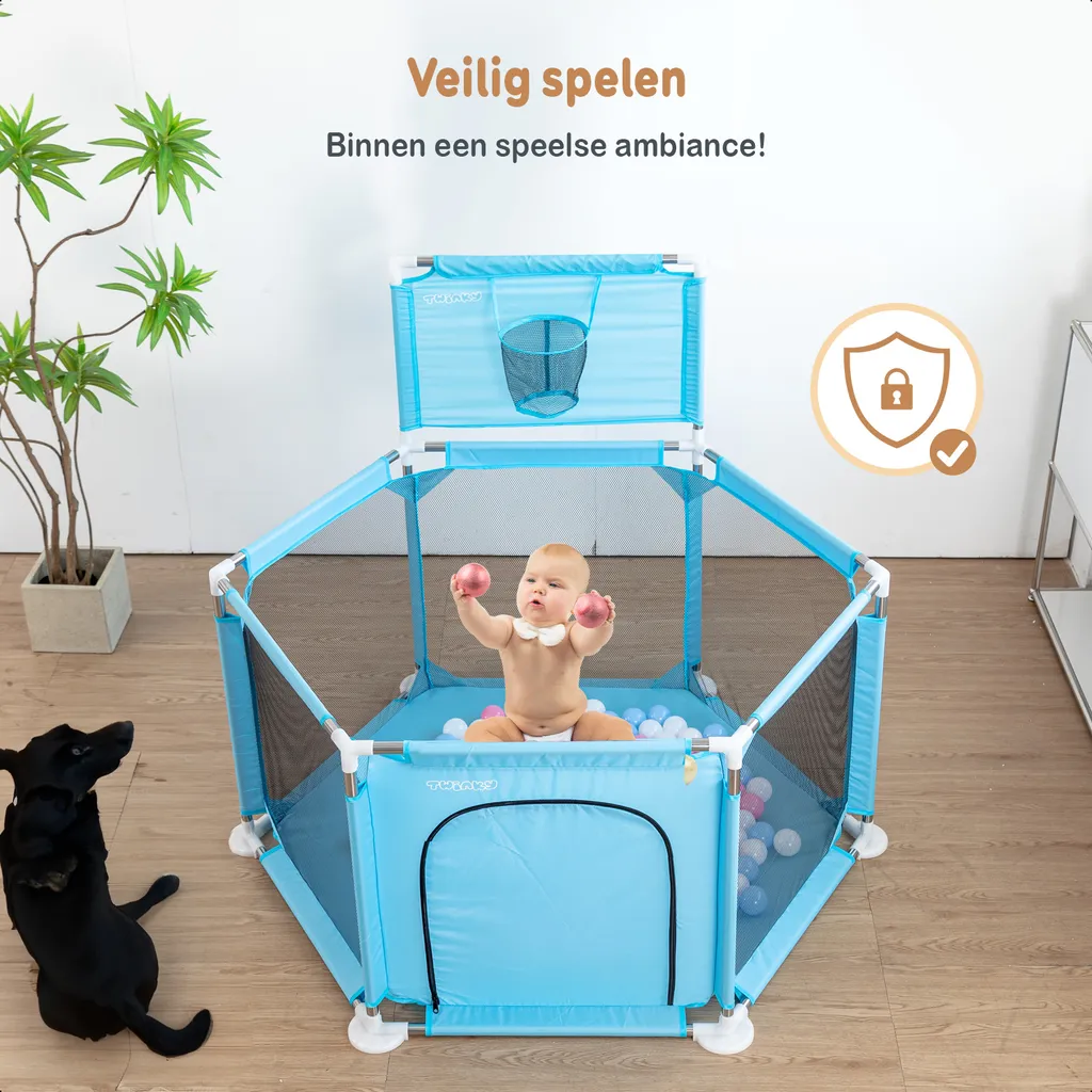 Parc Bébé Pliant avec 50 Balles - Espace de Jeu Constructible et Stable