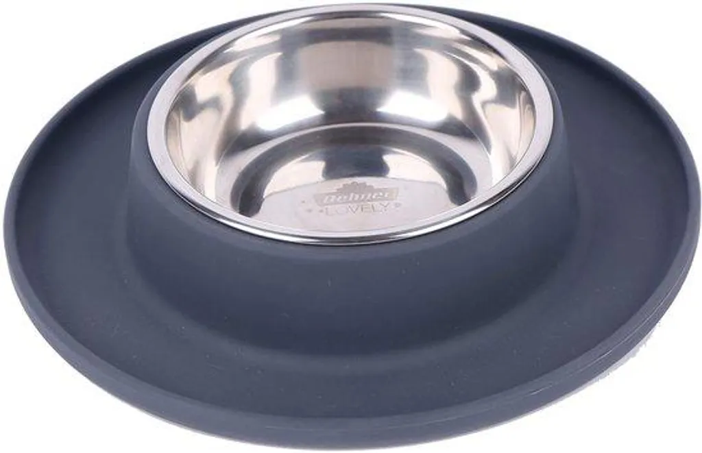 Gamelle pour petit chien stable et propre Clean Bowl 350ml inox gris