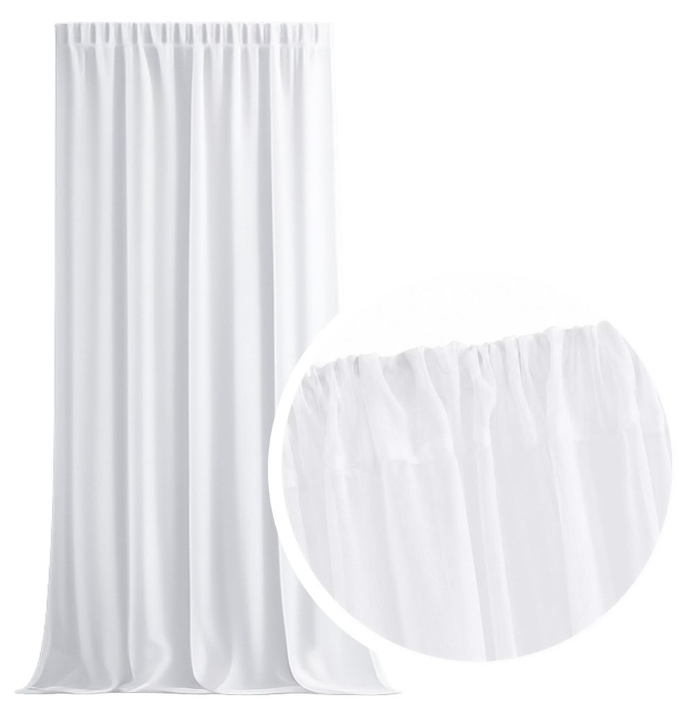 MEBLEODNOWA, Voile-Gardine, Gardine mit Kräuselband, Produktbild 