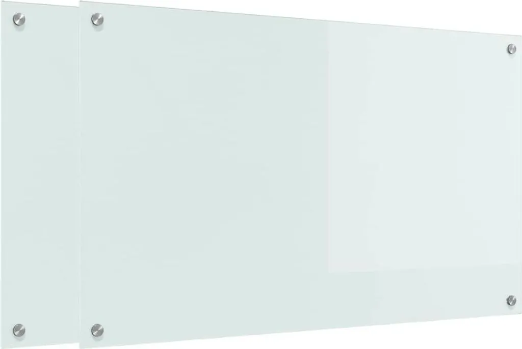 Offerta vidaXL Alzatina Cucina Vetro Temperato 100x60 Bianco Set 2pz