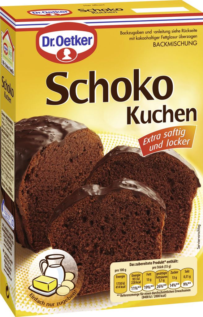 Dr. Oetker Schoko Kuchen Extra saftig und locker Backmischung 480g