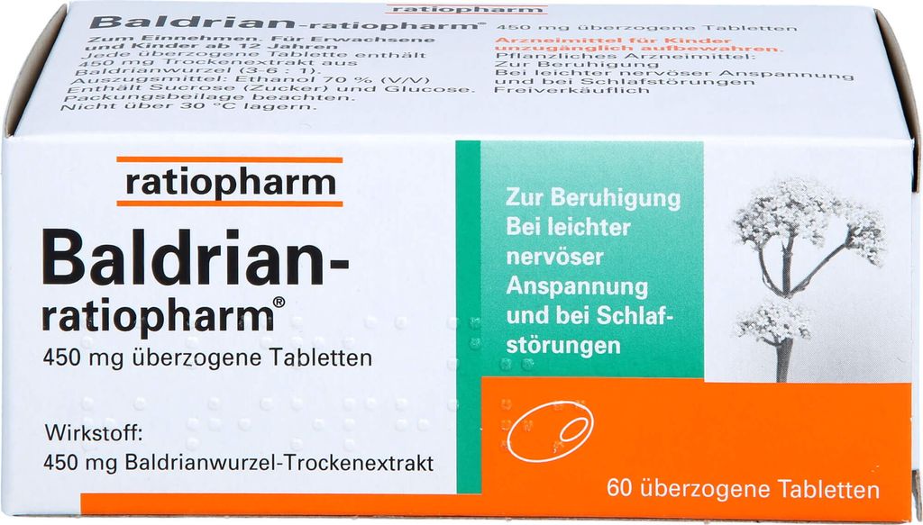 Baldrian-ratiopharm überzogene Tabletten zur Beruhigung, 60 St. Tabletten