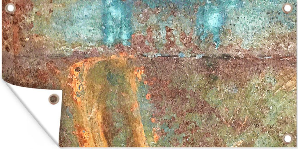 MuchoWow 80x40 cm Outdoor-Poster Gartendeko Sichtschutz Garten Poster für den Garten Rost - Orange - Braun