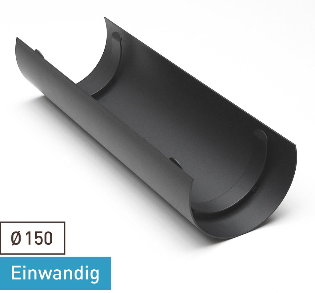 Raik Basic Thermoschild Rohr 150mm gussgrau L: 460mm für Rauchrohr / Ofenrohr