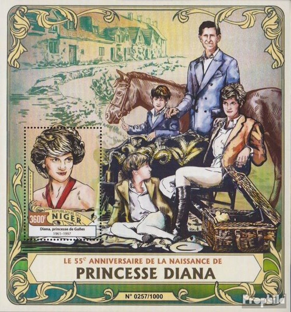 Briefmarken Niger 2016 Mi Block 516 (kompl. Ausg.) postfrisch Prinzessin Diana