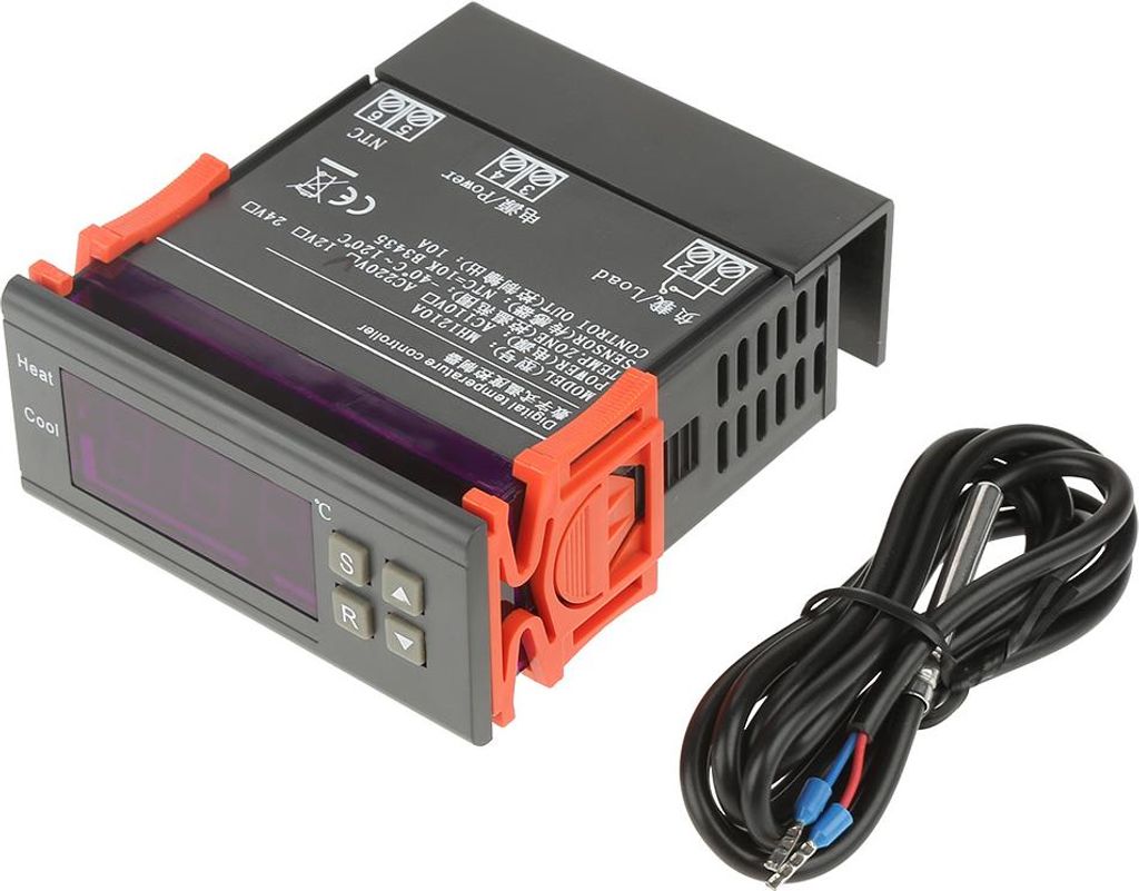 MH1210A Mini-Digital-LED-Thermostat-Temperaturregler mit Sensorsonde (AC220V)