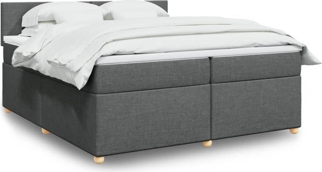 "2026 Promotion" Boxspringbett mit Matratze - Dunkelgrau - 200x200 cm - Stoff - Polsterbett CC14656