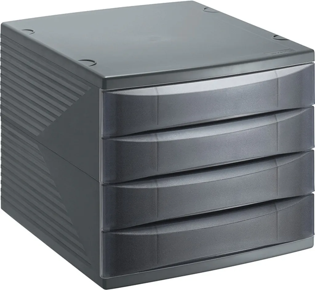 Rangement bureau QUADRA 4 tiroirs anthracite : fini le désordre