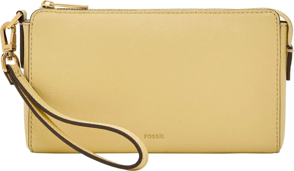 Fossil Gift Wristlet Daze Giallo Chiaro - Pochette Donna in Vera Pelle