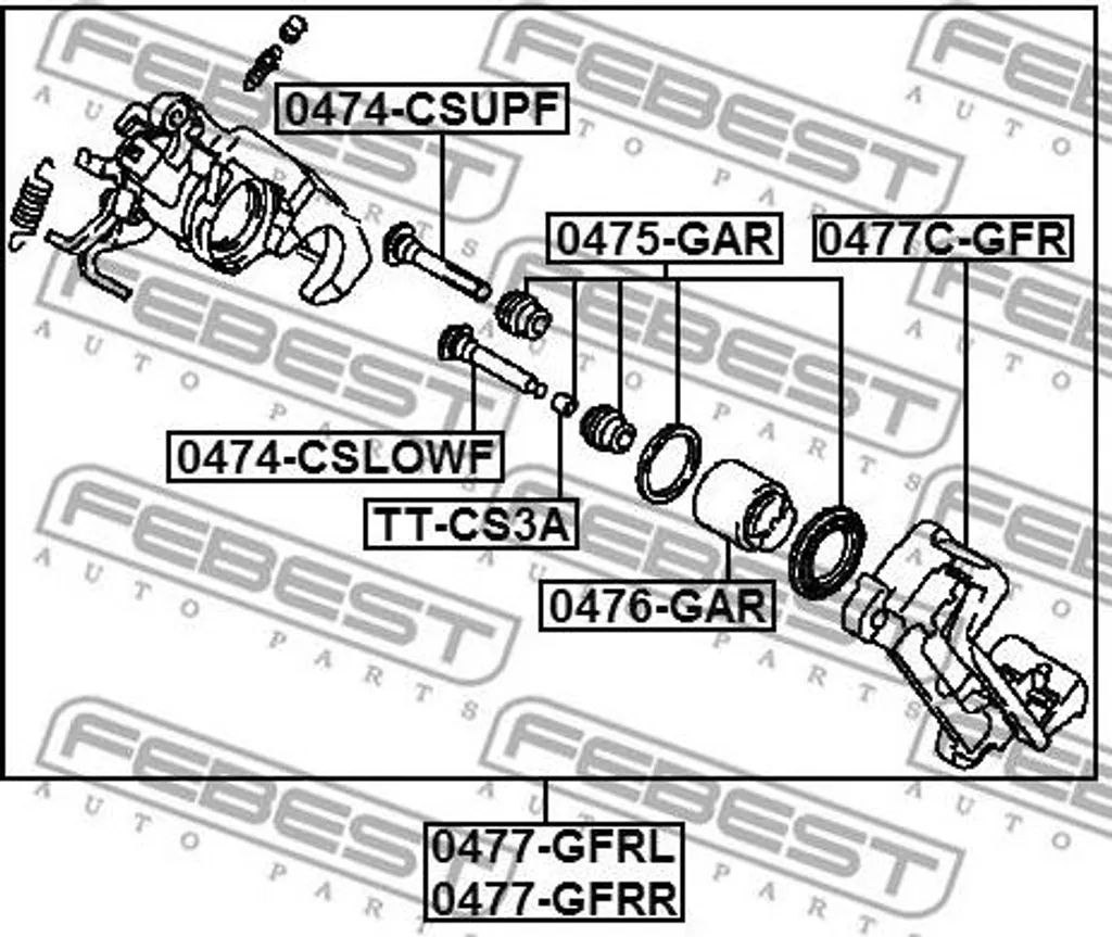 Kit de réparation pour étrier de frein arrière 0477C-GFR pour Outlander 4WD