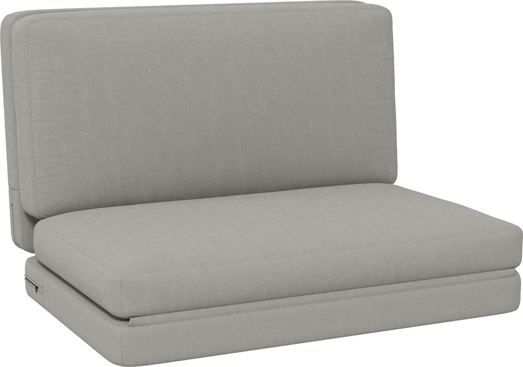2-in-1 faltbarer Relaxsessel, Gästematratze, teilbar, 120 cm breit, Hellgrau