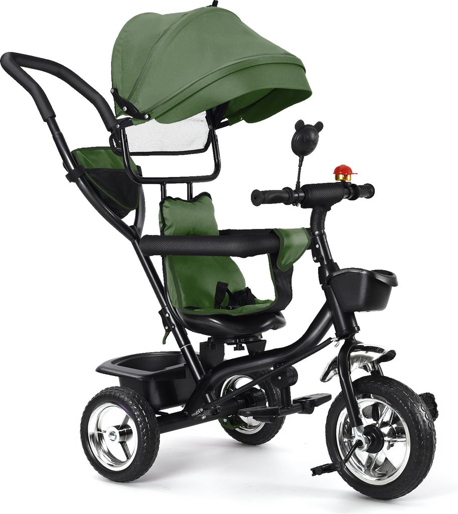 4 in 1 Baby-Dreirad Kinderdreirad Lenkstange Fahrrad Baby Produktbild 