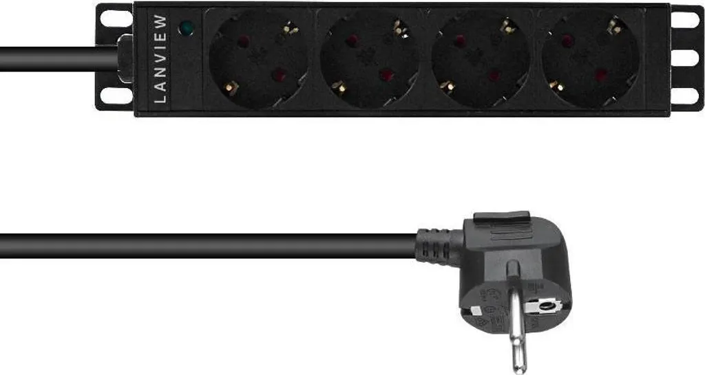 Lanview LVR-2MSCH-LIC-SCH4 Multipresa Rack 10 pollici 4 Posti Schuko