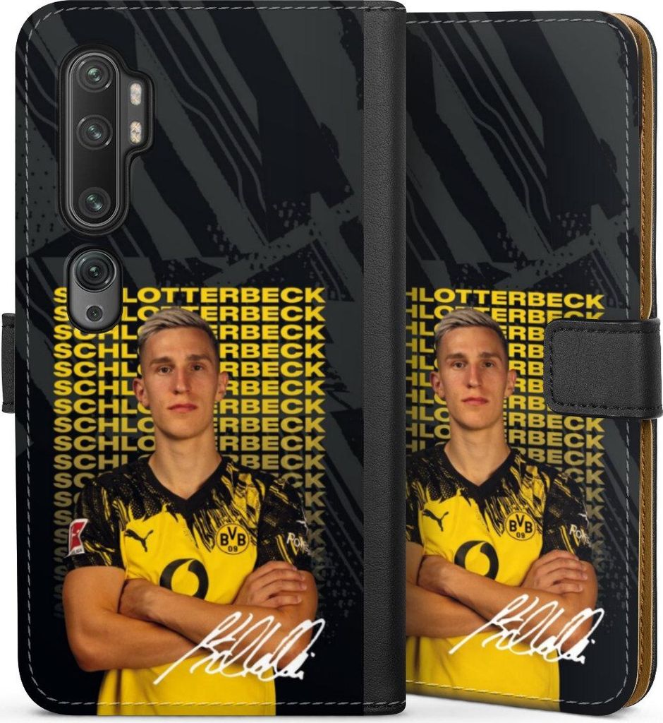 DeinDesign Klapphülle für Xiaomi Mi Note 10 Handytasche Lederhülle Tasche BVB Borussia Dortmund Nico Schlotterbeck