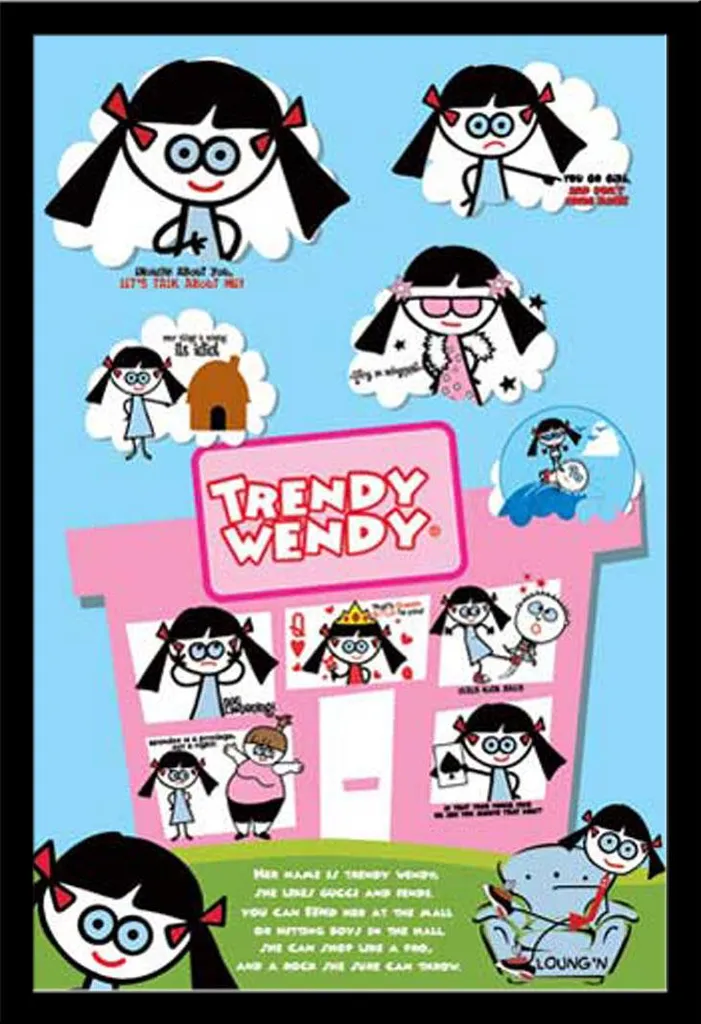 Poster David & Goliath Trendy Wendy Encadré Vitre Acrylique sans Reflet
