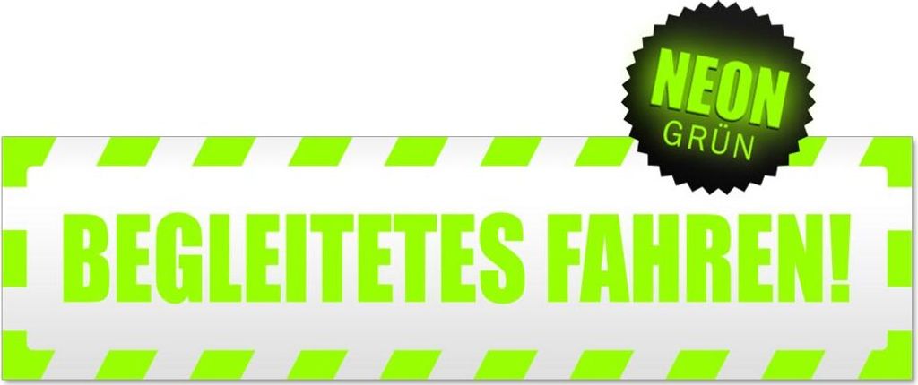 Begleitetes fahren gestreift Magnetschild Schild magnetisch